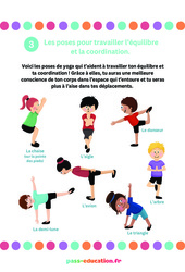 Travaillez l’équilibre et la coordination - Posters - Poses Yoga : 3eme, 4ème, 5ème, 6ème, 7ème Harmos - PDF à imprimer