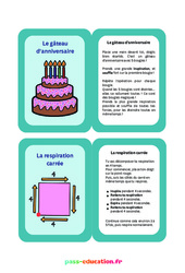 8 cartes avec des exercices de respiration : 3eme, 4ème, 5ème, 6ème, 7ème Harmos - PDF à imprimer