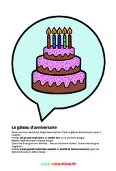 Gâteau anniversaire - Poster - Activité respiration du  au  : 3eme, 4ème, 5ème, 6ème, 7ème Harmos - PDF à imprimer