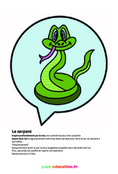 Le serpent - Poster - Activité respiration du  au  : 3eme, 4ème, 5ème, 6ème, 7ème Harmos - PDF à imprimer