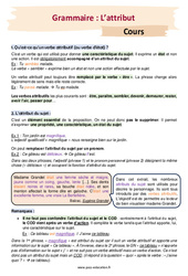 L’attribut - Séquence complète : 10ème Harmos - PDF à imprimer