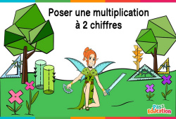 Poser une multiplication à 2 chiffres - Vidéo La Fée des Maths : 8ème Harmos - PDF à imprimer