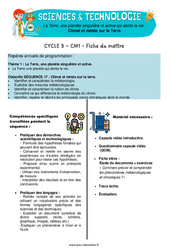 Climat et météo sur la Terre - Séquence + vidéo - Edith Eprouvette #3 : 6ème Harmos - PDF à imprimer