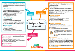 Les types et formes de phrases - Carte mentale : 10ème Harmos - PDF à imprimer