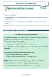 Vocabulaire des probabilités -  avec Mon Pass Maths : 11ème Harmos - PDF à imprimer