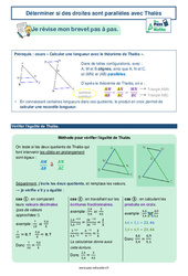 Déterminer si des droites sont parallèles avec Thalès -  avec Mon Pass Maths : 11ème Harmos - PDF à imprimer