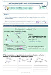 Calculer une longueur avec le théorème de Thalès -  avec Mon Pass Maths : 11ème Harmos - PDF à imprimer