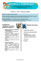 Les objets techniques en réponse aux besoins exprimés par l’individu et la société - Séquence + vidéo - Edith Eprouvette : 6ème Harmos - PDF à imprimer