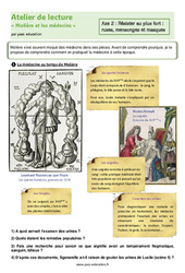 Molière et les médecins - Atelier de lecture : 8ème Harmos - PDF à imprimer