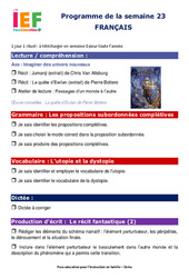 IEF Instruction En Famille, École à la maison pour la Semaine 23 - école à la maison IEF - Fiches  : 9eme Harmos