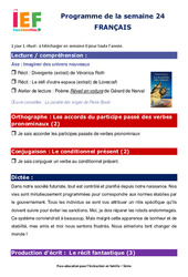 IEF Instruction En Famille, École à la maison pour la Semaine 24 - école à la maison IEF - Fiches  : 9eme Harmos