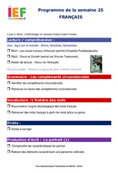 IEF Instruction En Famille, École à la maison pour la Semaine 25 - école à la maison IEF - Fiches  : 9eme Harmos