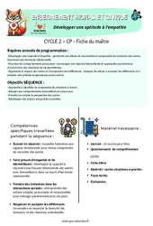 Séquence - Fiche de préparation Développer une aptitude à l’empathie - Séquence - Fiche de préparation - EMC : 3eme Harmos - PDF à imprimer