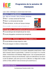 IEF Instruction En Famille, École à la maison pour la Semaine 28 - école à la maison IEF - Fiches  : 9eme Harmos