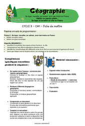 Se loger et travailler en ville en France - Séquence + vidéo - Miss Boussole (#5) : 6ème Harmos - Cycle 3 - PDF à imprimer