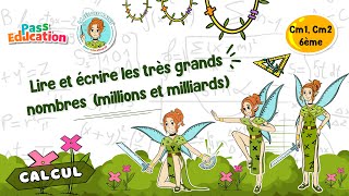 Lire et écrire les très grands nombres (millions et milliards) - Vidéo pédagogique - La Fée des Maths : 8ème Harmos