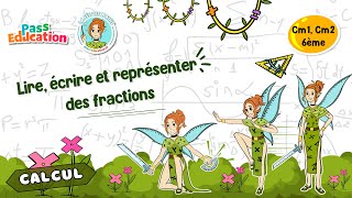 Lire, écrire et représenter des fractions - Vidéo pédagogique - La Fée des Maths : 7ème Harmos