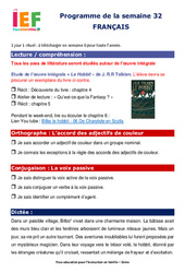 IEF Instruction En Famille, École à la maison pour la Semaine 32 - école à la maison IEF - Fiches  : 9eme Harmos