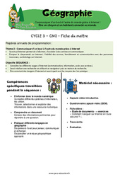 Être un citoyen et un habitant connecté au monde - Séquence + vidéo - Miss Boussole (#5) : 7ème Harmos - Cycle 3 - PDF à imprimer
