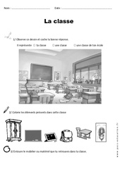 Classe - Exercices - Représenter un espace proche : 3eme Harmos - PDF à imprimer