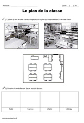 Plan de la classe - Exercices - Espace proche : 3eme Harmos - PDF à imprimer