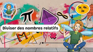 Diviser des nombres relatifs - Vidéo pédagogique - La Fée des Maths : 9eme, 10ème, 11ème Harmos