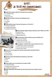 La 2nde guerre mondiale - Fiche de révision Brevet / Quiz : 11ème Harmos - Cycle 4 - PDF à imprimer