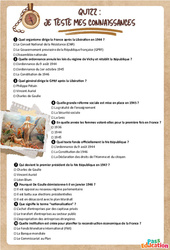 1944 - 47, Refonder la République - Fiche de révision Brevet / Quiz : 11ème Harmos - Cycle 4 - PDF à imprimer