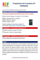 IEF Instruction En Famille, École à la maison pour la Semaine 34 - école à la maison IEF - Fiches  : 9eme Harmos