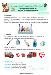 Identifier les risques et les dangers de son environnement - Cours, Leçon - EMC : 3eme Harmos - Cycle 2 - PDF à imprimer