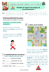 Identifier les risques et les dangers de son environnement - Exercices - EMC : 3eme Harmos - Cycle 2 - PDF à imprimer