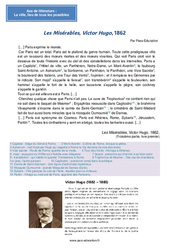 Les Misérables, Victor Hugo, 1862 - Littérature : 10ème Harmos - Cycle 4 - PDF à imprimer