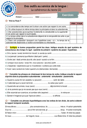 Evaluation La cohérence du texte (2) - Grammaire - Je me prépare au Brevet : 11ème Harmos - Cycle 4 - PDF à imprimer