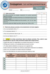 Evaluation Les verbes pronominaux - Conjugaison - Je me prépare au Brevet : 11ème Harmos - Cycle 4 - PDF à imprimer