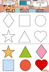 Exercice Les formes - Apprendre à découper : 2ème Harmos - Cycle 1 - PDF à imprimer