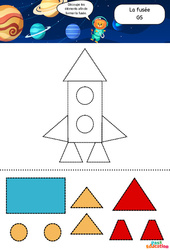 Exercice La fusée - Apprendre à découper : 2ème Harmos - Cycle 1 - PDF à imprimer