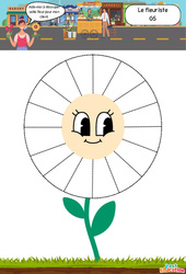Exercice Le fleuriste - Apprendre à découper : 2ème Harmos - Cycle 1 - PDF à imprimer