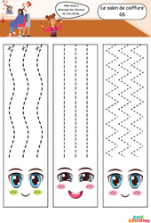 Exercice Le salon de coiffure - Apprendre à découper : 2ème Harmos - Cycle 1 - PDF à imprimer