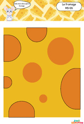 Exercice Le fromage - Apprendre à découper : 1ère, 2ème Harmos - Cycle 1 - PDF à imprimer