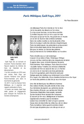 Paris Métèque, Gaël Faye - Littérature : 10ème Harmos - Cycle 4 - PDF à imprimer