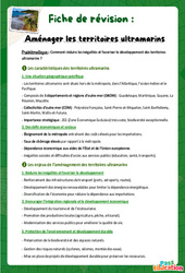 Aménager les territoires ultramarins - Fiche de révision Brevet / Quiz : 11ème Harmos - Cycle 4 - PDF à imprimer
