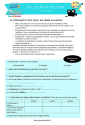 Exercice Le prête - plume - Littérature - T'as la réf ? : 8ème Harmos, 9eme Harmos - Cycle 3 - PDF à imprimer