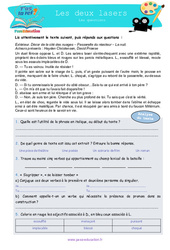 Les deux lasers - Littérature - T'as la réf ? : 8ème Harmos, 9eme Harmos - Cycle 3 - PDF à imprimer
