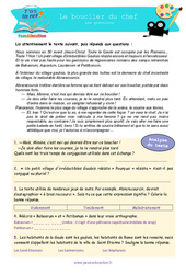 Le bouclier du chef - Littérature - T'as la réf ? : 8ème Harmos, 9eme Harmos - Cycle 3 - PDF à imprimer