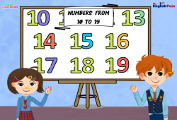 Numbers (from 10 to 19) - Vocabulaire - Vidéo interactive - Apprends l'anglais avec Kelly and James : 2ème Harmos, 3eme, 4ème, 5ème, 6ème, 7ème Harmos