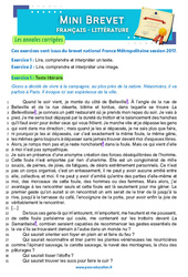 Exercice Les Vraies Richesses - Jean Giono - Mini - brevet - Français - Annales corrigées : 11ème Harmos - Cycle 4 - PDF à imprimer
