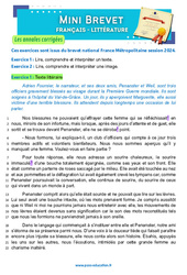 La chambre des officiers - M. Dugain - Mini - brevet - Français - Annales corrigées : 11ème Harmos - Cycle 4 - PDF à imprimer