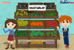 Vegetables - Vocabulaire - Vidéo interactive - Apprends l'anglais avec Kelly and James : 2ème Harmos, 3eme, 4ème, 5ème, 6ème, 7ème Harmos