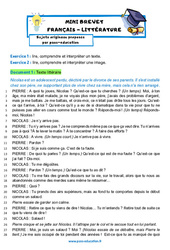 Exercice Le Fils - Florian Zeller - Mini - brevet français - Sujet inédit : 11ème Harmos - Cycle 4 - PDF à imprimer