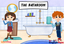 The bathroom - Vocabulaire - Séquence complète - Apprends l'anglais avec Kelly and James : 2ème Harmos, 3eme, 4ème, 5ème, 6ème, 7ème Harmos - Cycle 1 - PDF à imprimer